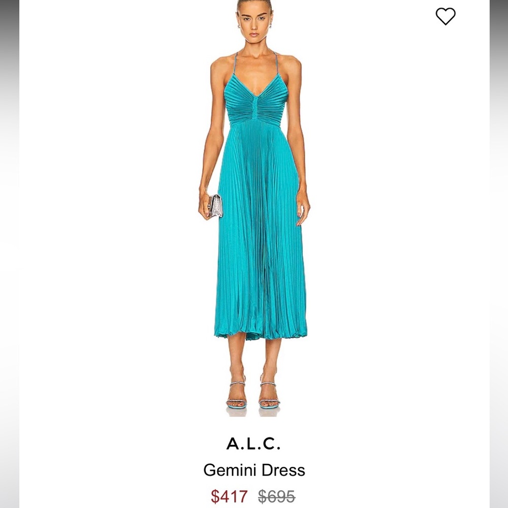 alc gemini dress pleated cut out new with tags
